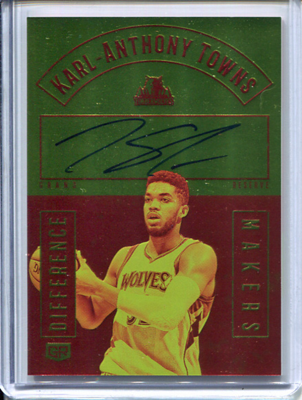 Karl-Anthony Towns 2016-17 Grand Reserve, Difference Makers Autographs #17 (#34/35)