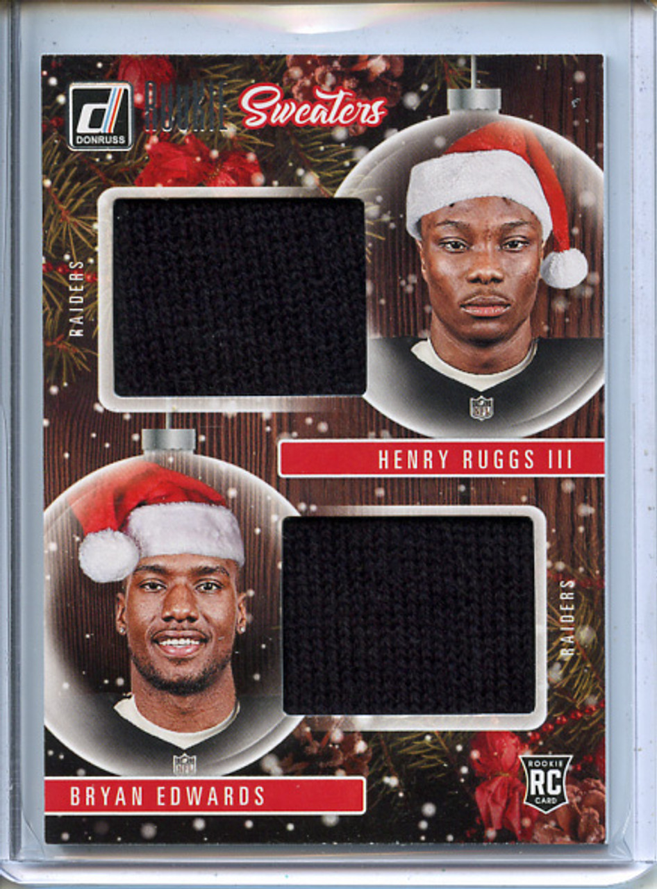 Henry Ruggs III, Bryan Edwards 2020 Donruss, Rookie Holiday Sweater Dual #SWD-LV