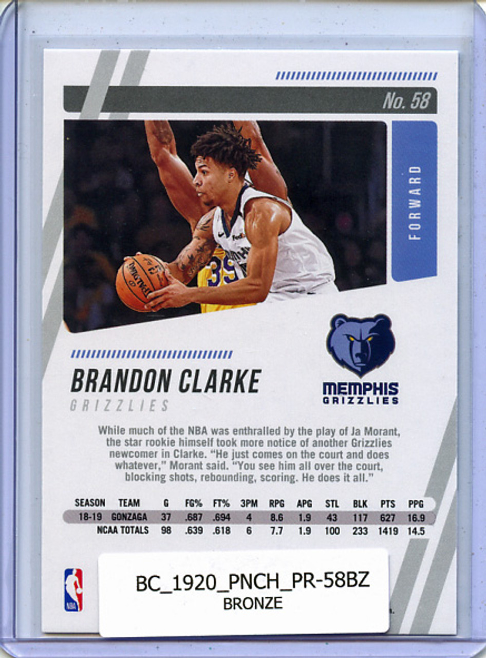 Brandon Clarke 2019-20 Chronicles, Prestige #58 Bronze