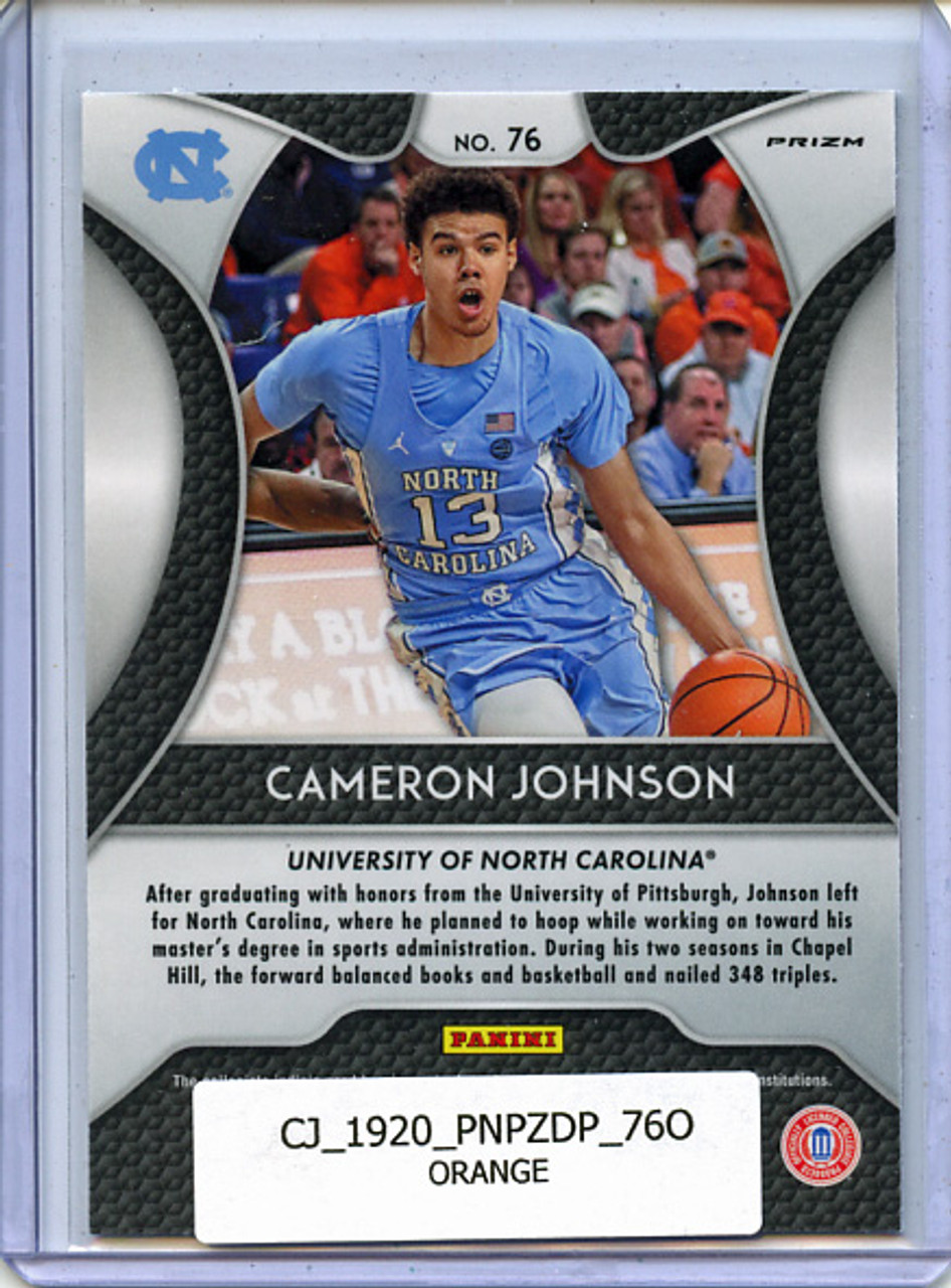 Cameron Johnson 2019-20 Prizm Draft Picks #76 Orange