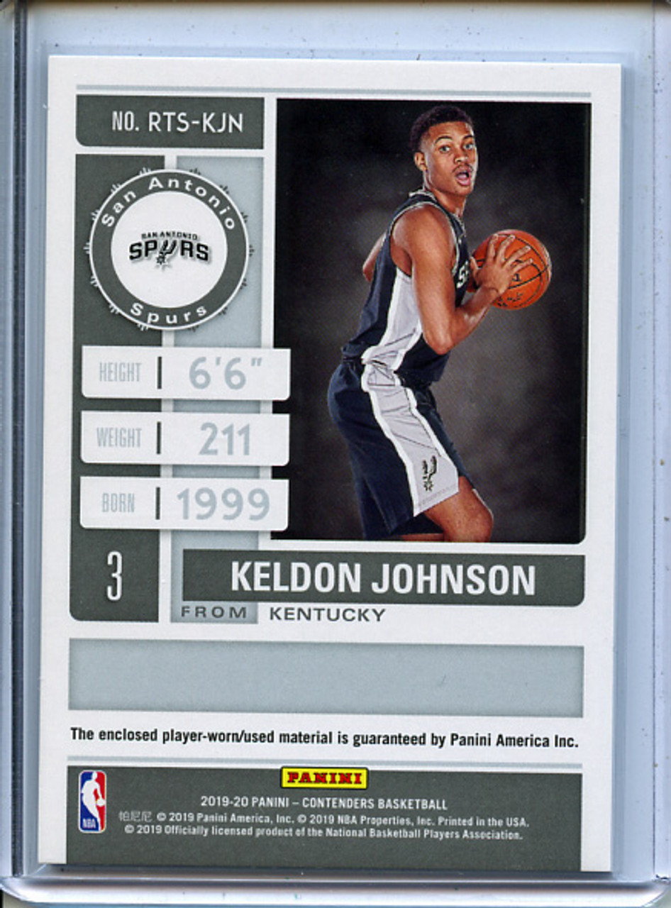 Keldon Johnson 2019-20 Contenders, Rookie Ticket Swatches #RTS-KJN