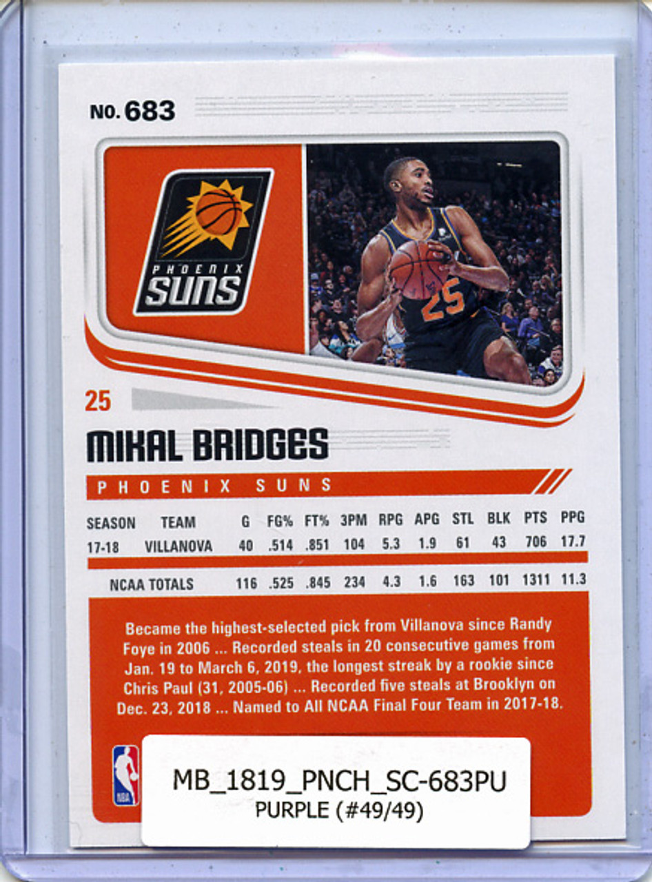 Mikal Bridges 2018-19 Chronicles, Score #683 Purple (#49/49)