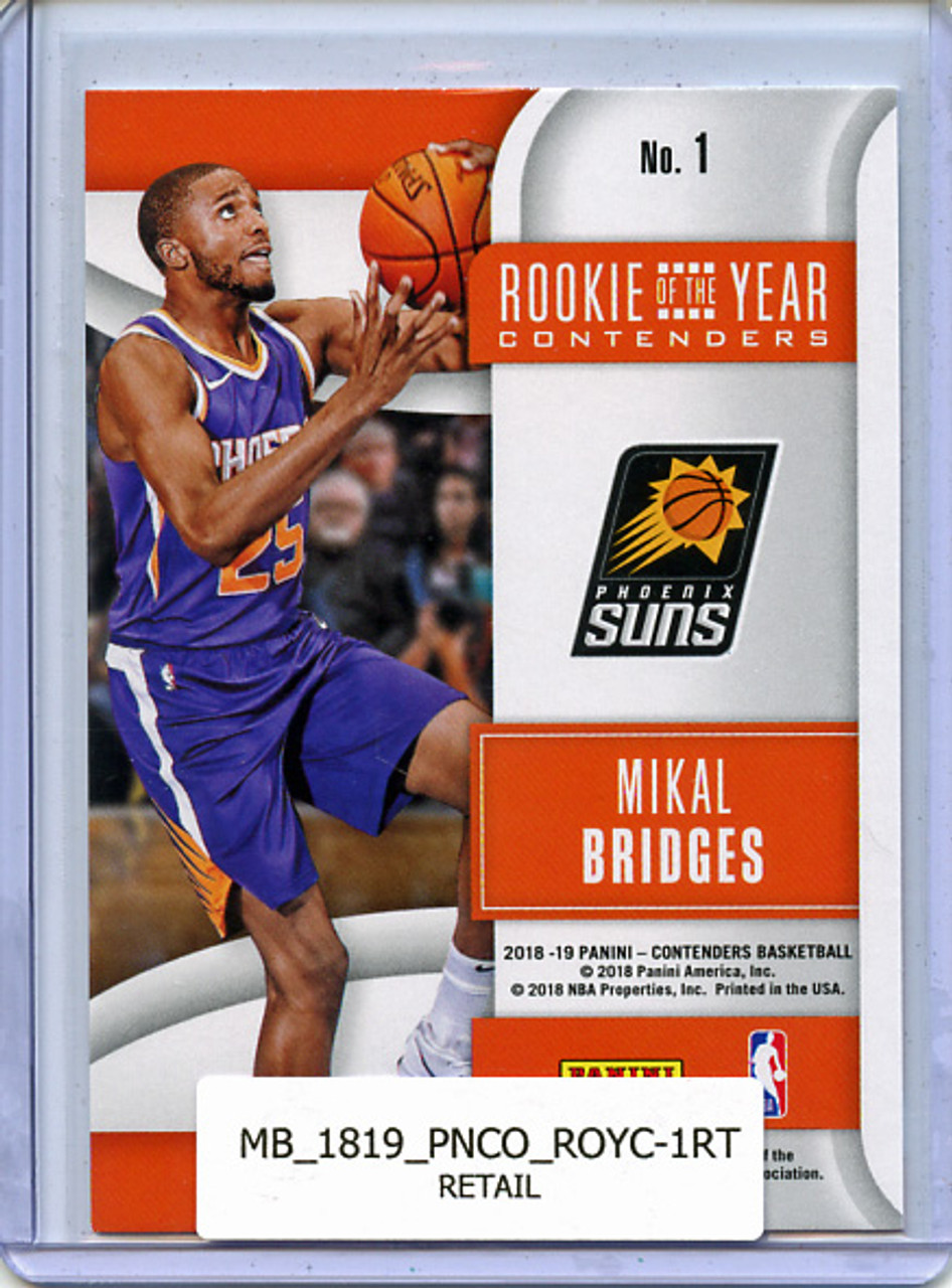 Mikal Bridges 2018-19 Contenders, Rookie of the Year Contenders #1 Retail