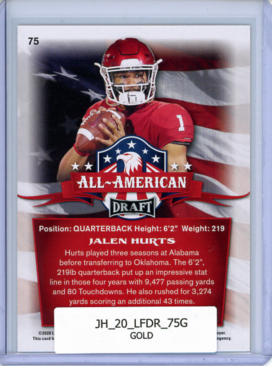 Jalen Hurts 2020 Leaf Draft #75 All-American Gold