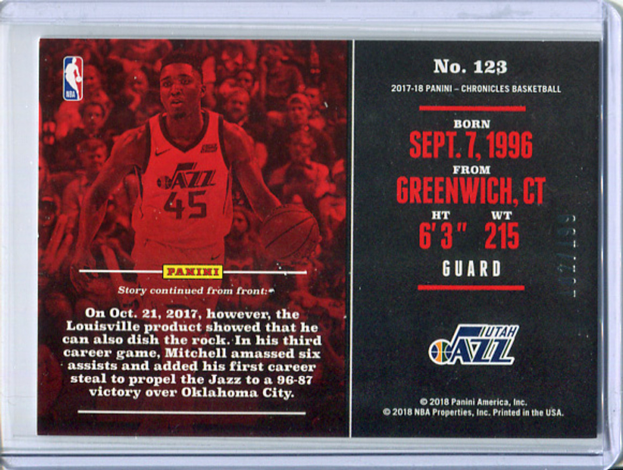 Donovan Mitchell 2017-18 Chronicles #123 Blue (#102/199)