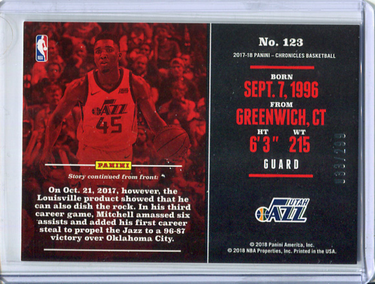 Donovan Mitchell 2017-18 Chronicles #123 Red (#033/299)
