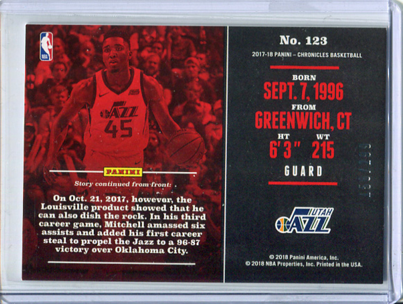 Donovan Mitchell 2017-18 Chronicles #123 Red (#156/299)