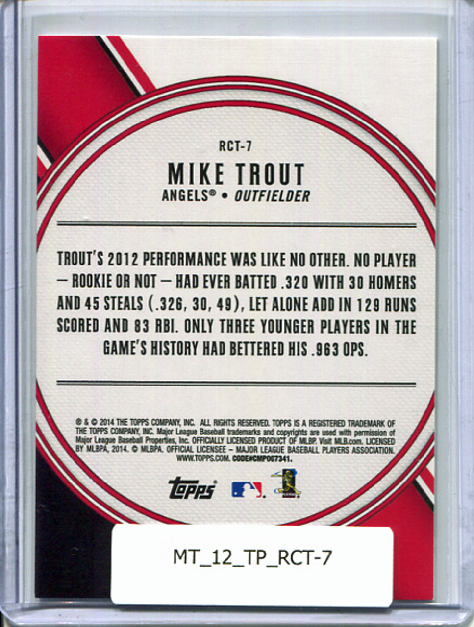 Mike Trout 2014 Topps, All Rookie Cup Team #RCT-7