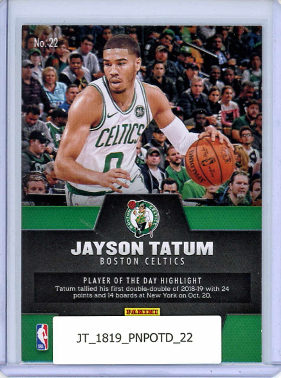 Jayson Tatum 2018-19 Panini Player of the Day #22
