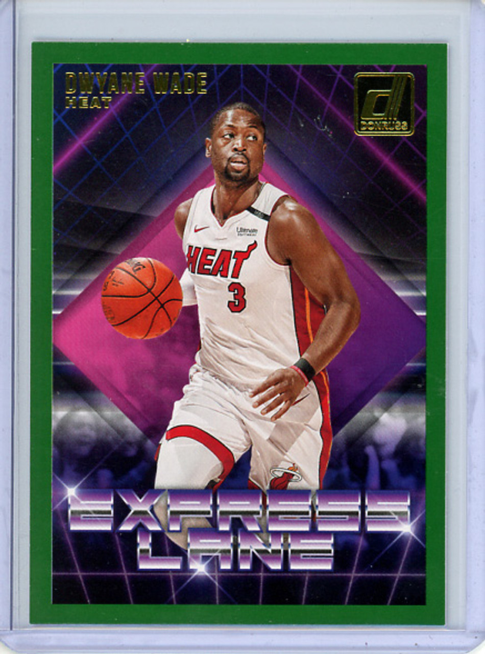 Dwyane Wade 2018-19 Donruss, Express Lane #14 Green Flood