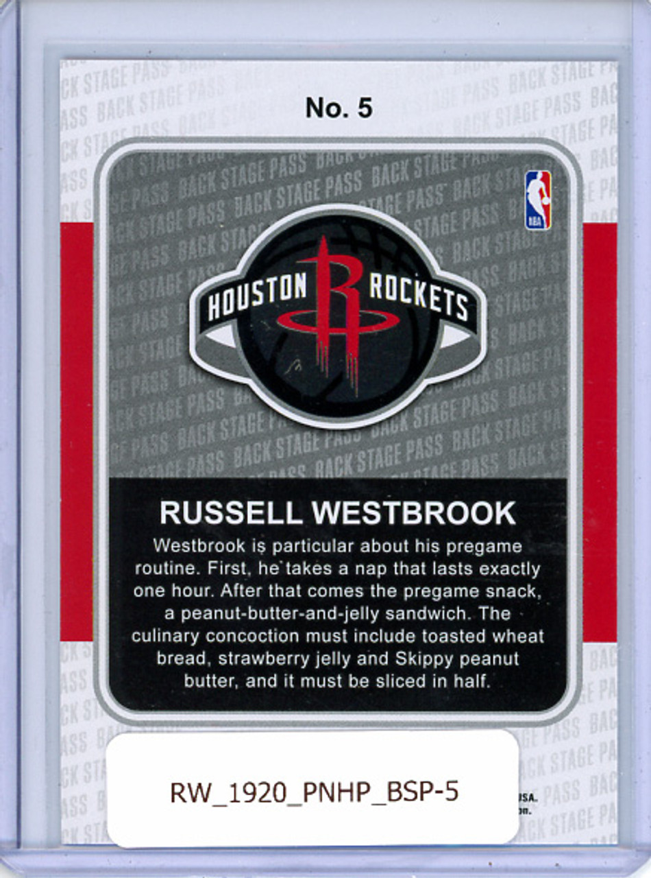 Russell Westbrook 2019-20 Hoops, Backstage Pass #5
