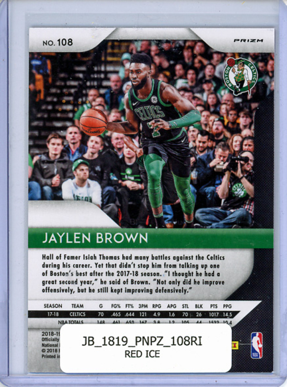 Jaylen Brown 2018-19 Prizm #108 Red Ice