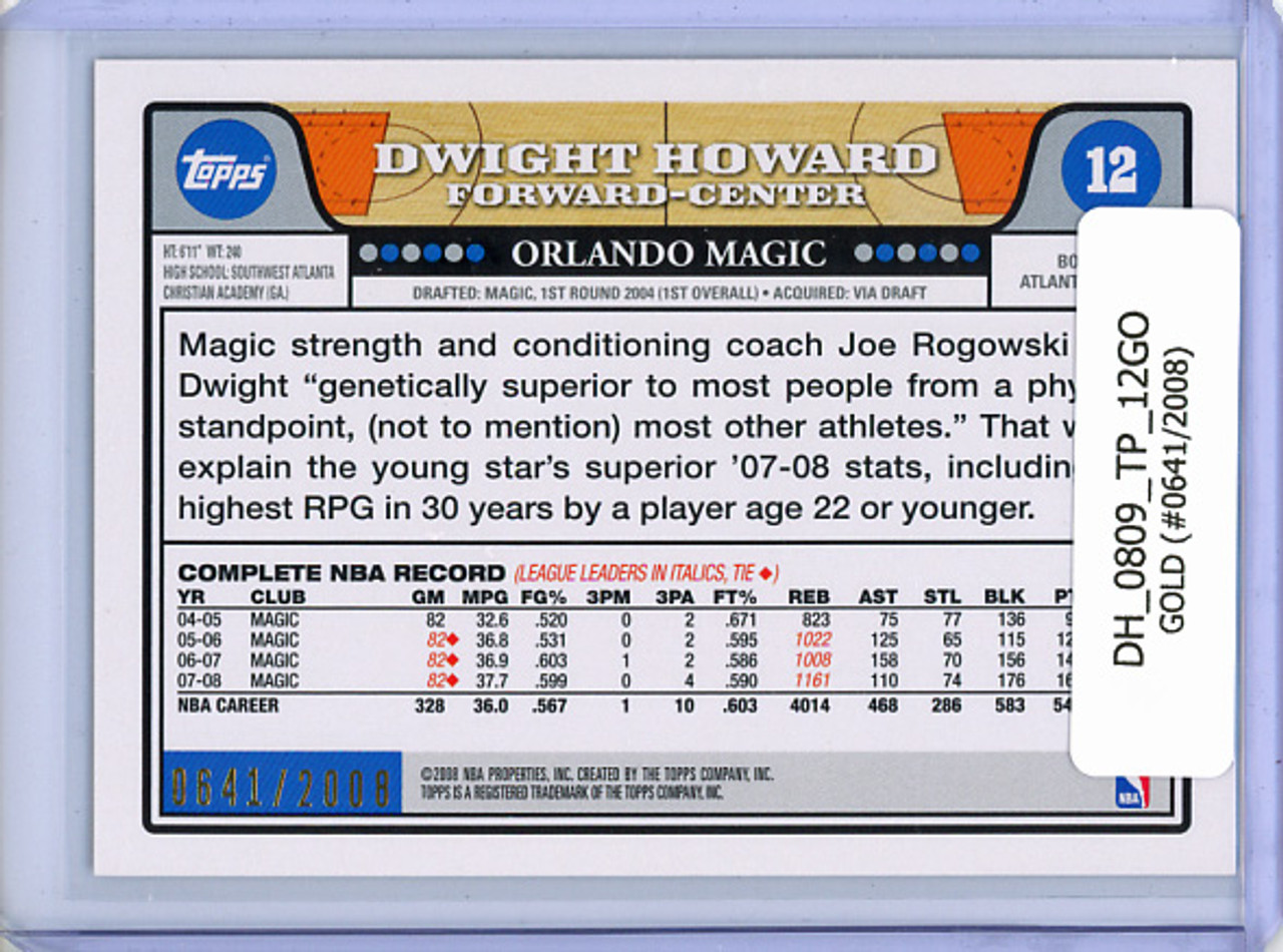 Dwight Howard 2008-09 Topps #12 Gold (#0641/2008)