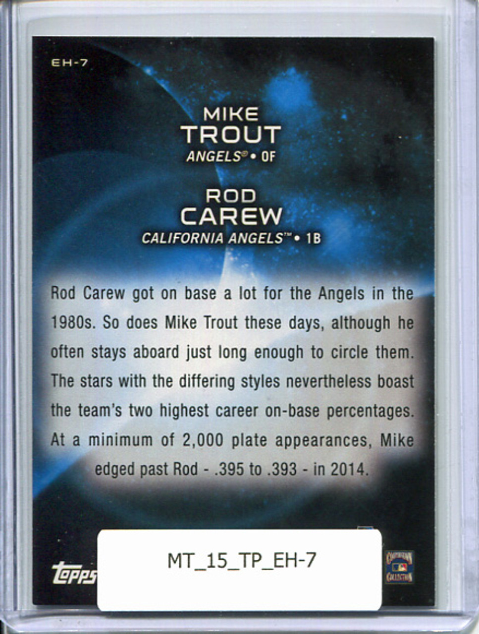 Mike Trout, Rod Carew 2015 Topps, Eclipsing History #EH-7