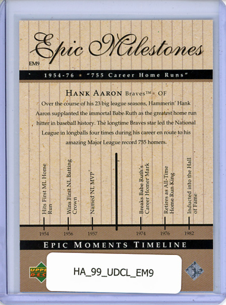 Hank Aaron 1999 Century Legends, Epic Milestones #EM9 755 Home Runs