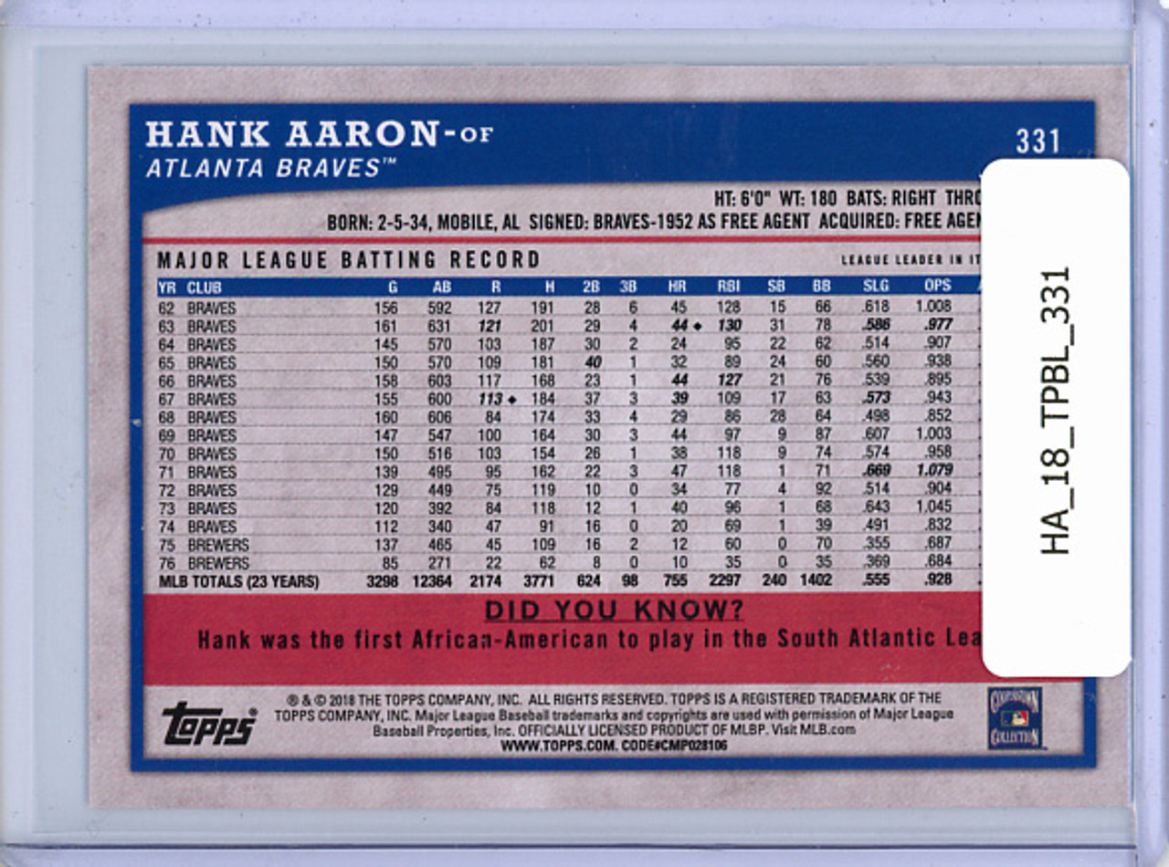 Hank Aaron 2018 Big League #331