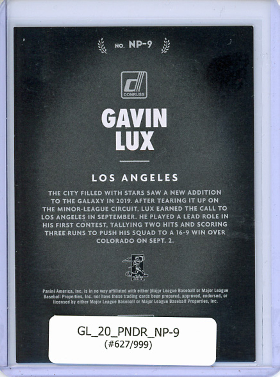 Gavin Lux 2020 Donruss, Now Playing #NP-9 (#627/999)