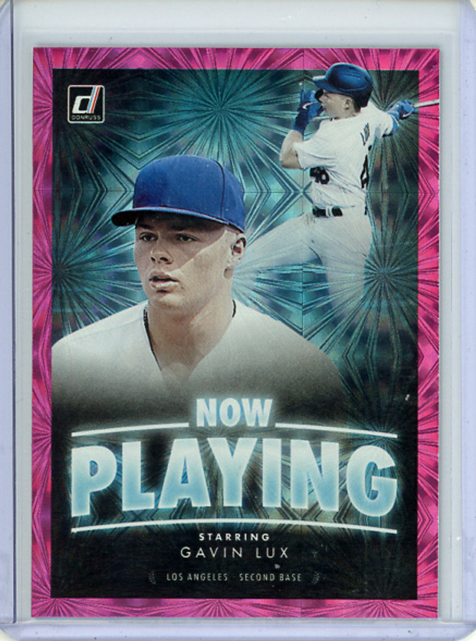 Gavin Lux 2020 Donruss, Now Playing #NP-9 Pink Fireworks
