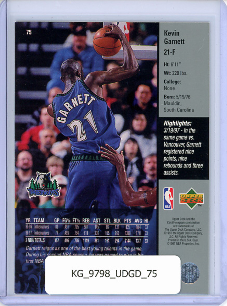 Kevin Garnett 1997-98 Upper Deck Game Dated #75