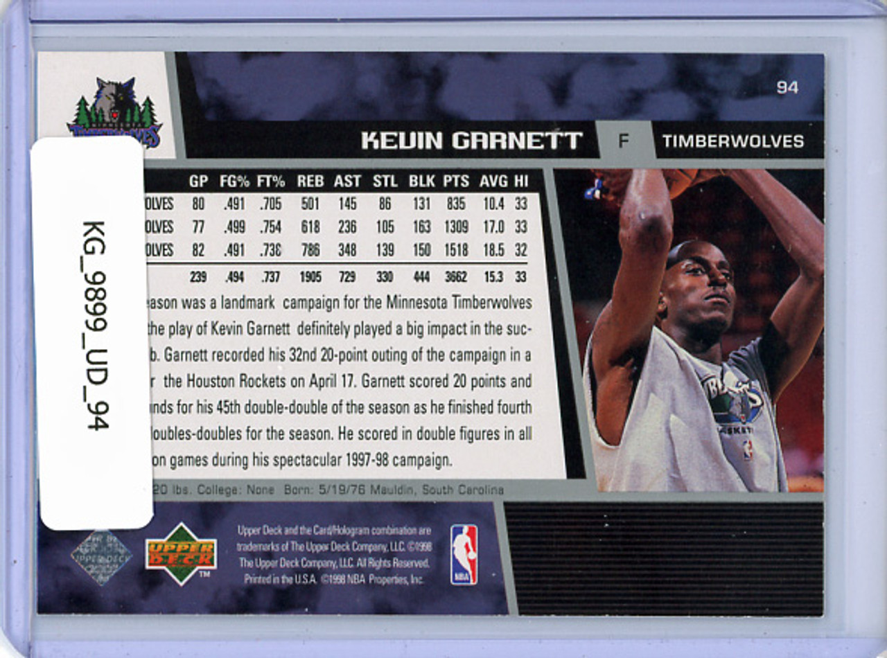 Kevin Garnett 1998-99 Upper Deck #94