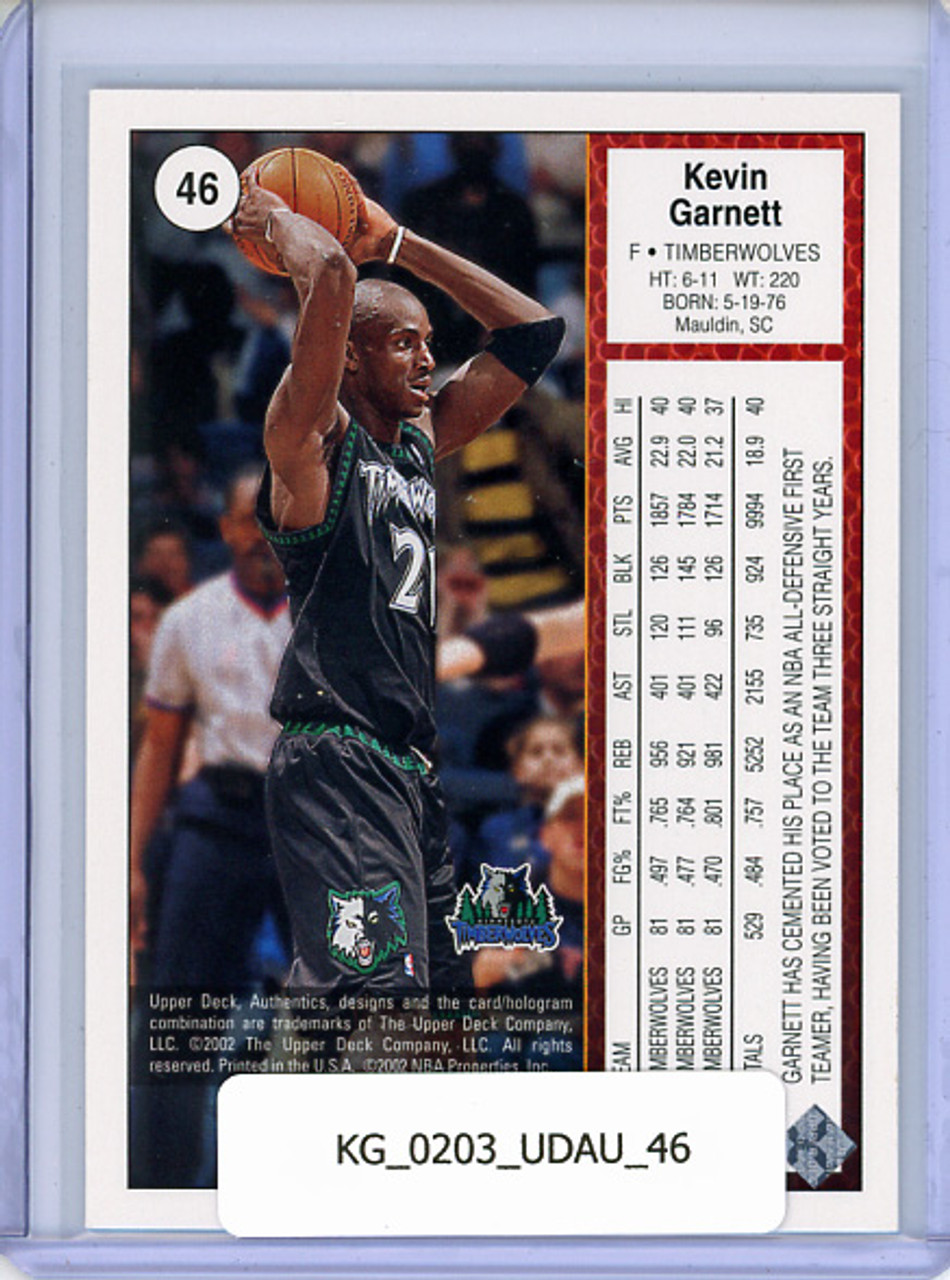 Kevin Garnett 2002-03 Authentics #46