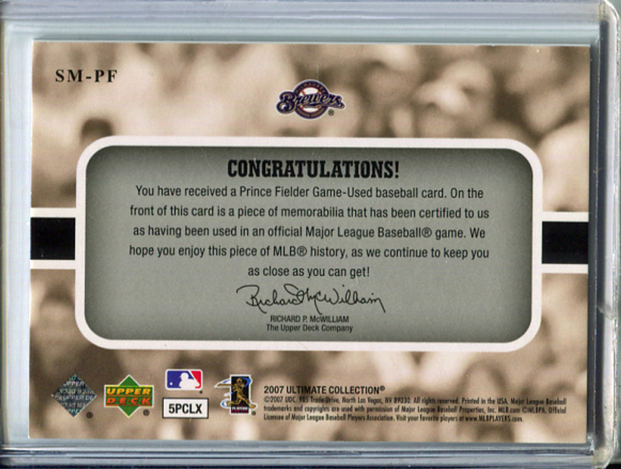 Prince Fielder 2007 Ultimate Collection, Star Materials #SM-PF