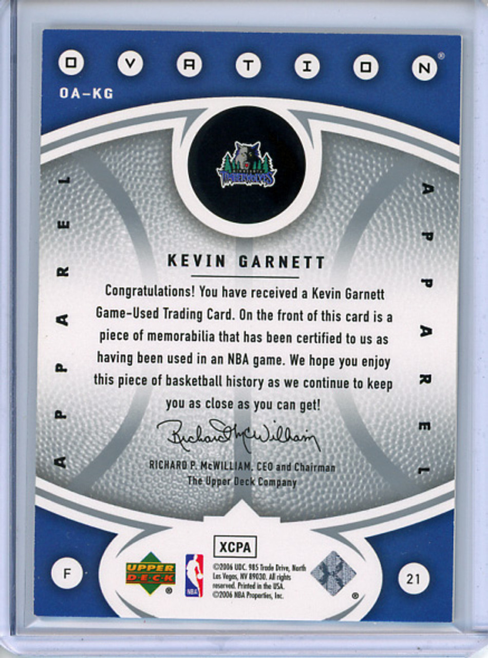 Kevin Garnett 2006-07 Ovation, Apparel #OA-KG (1)