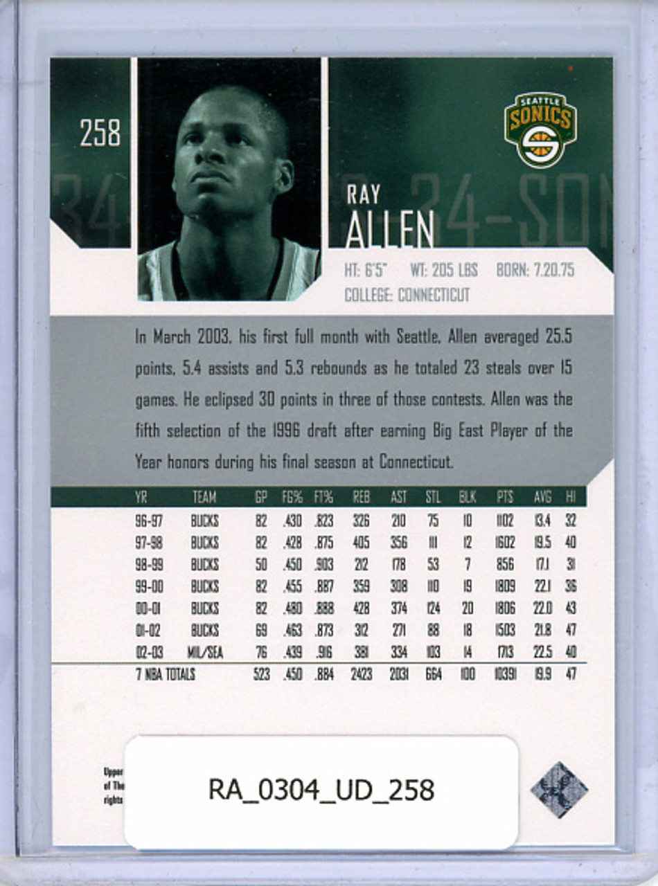 Ray Allen 2003-04 Upper Deck #258