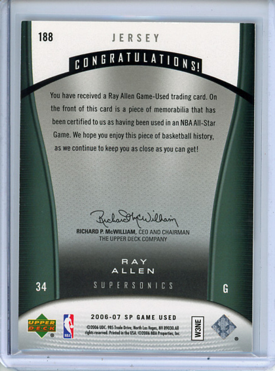 Ray Allen 2006-07 SP Game Used #188 Jersey (1)