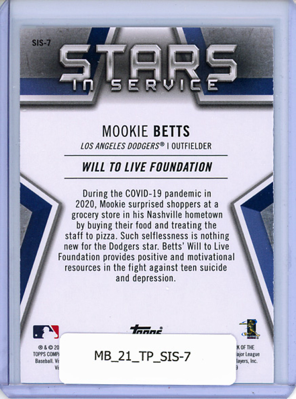 Mookie Betts 2021 Topps, Stars in Service #SIS-7