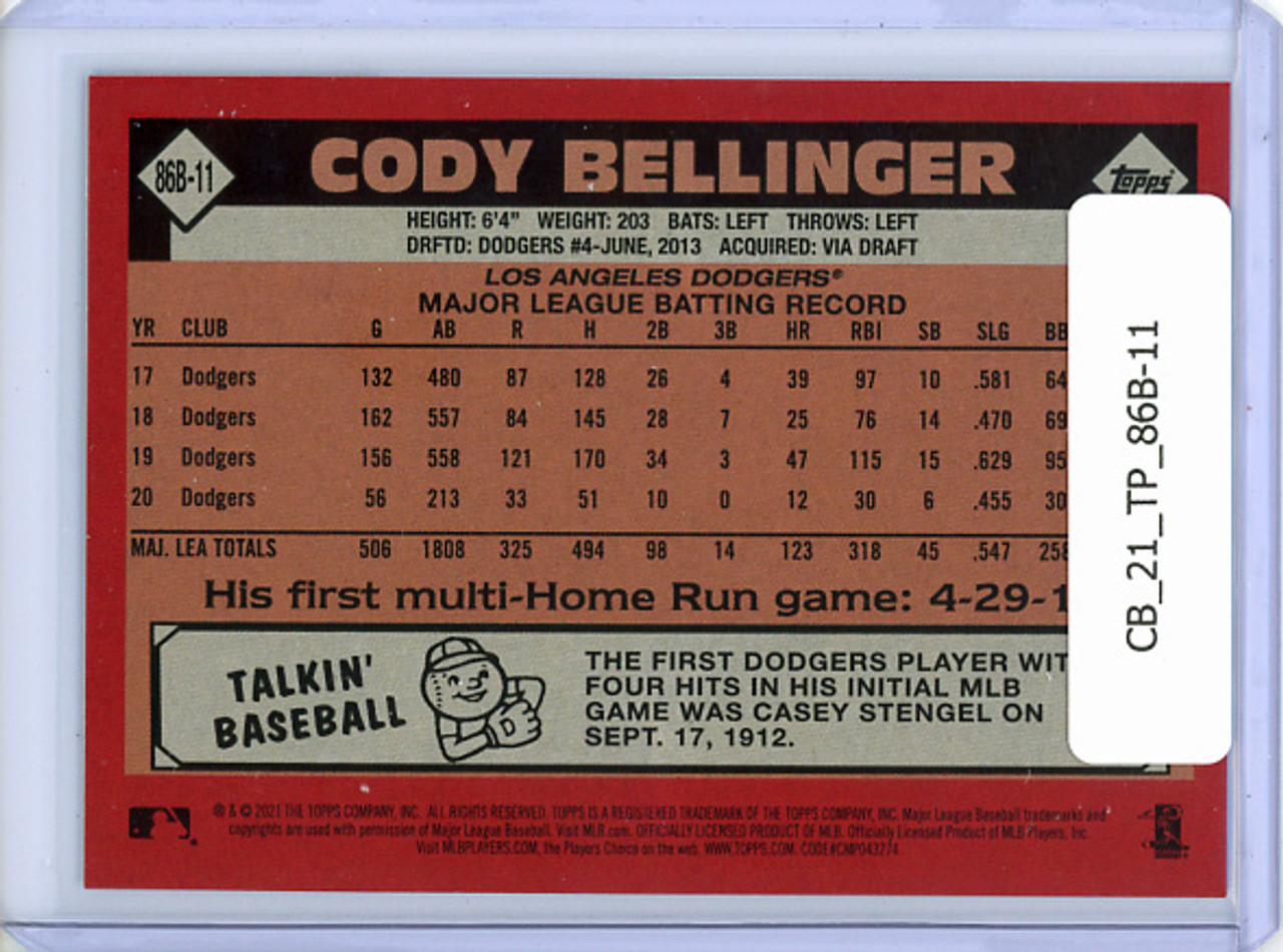 Cody Bellinger 2021 Topps, 1986 Topps #86B-11