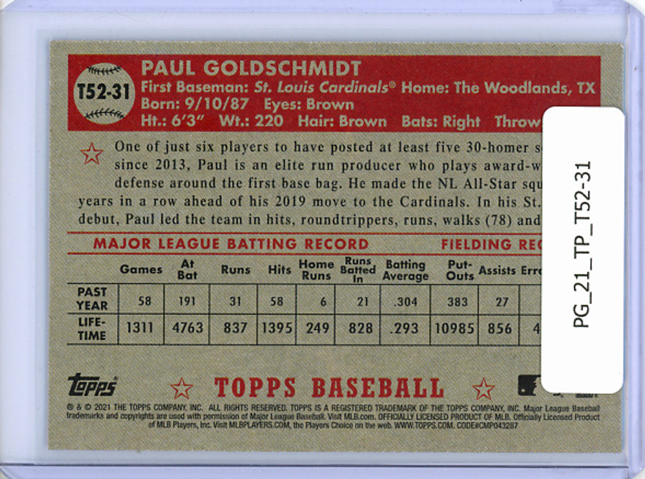 Paul Goldschmidt 2021 Topps, 1952 Topps Redux #T52-31