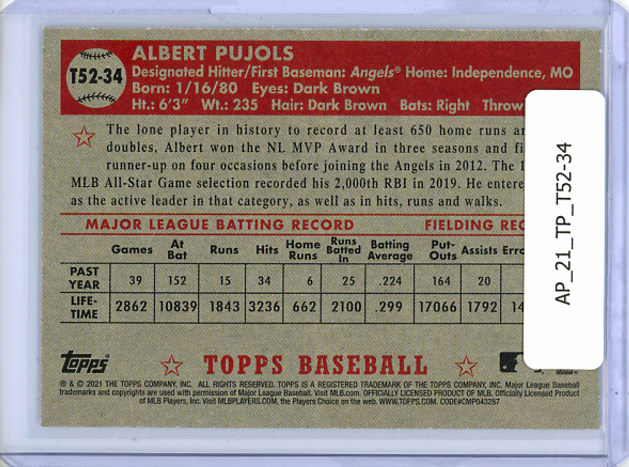 Albert Pujols 2021 Topps, 1952 Topps Redux #T52-34