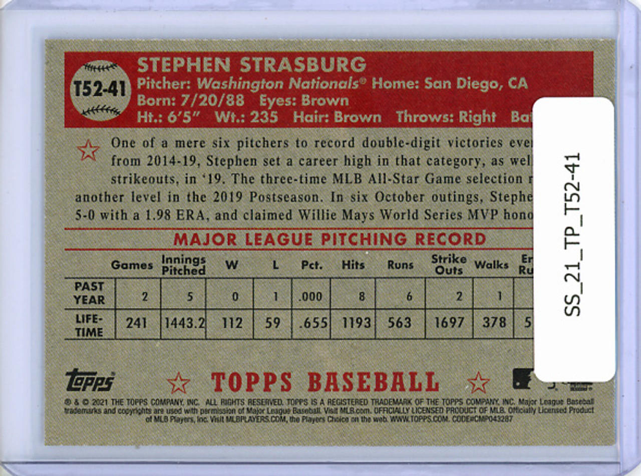 Stephen Strasburg 2021 Topps, 1952 Topps Redux #T52-41