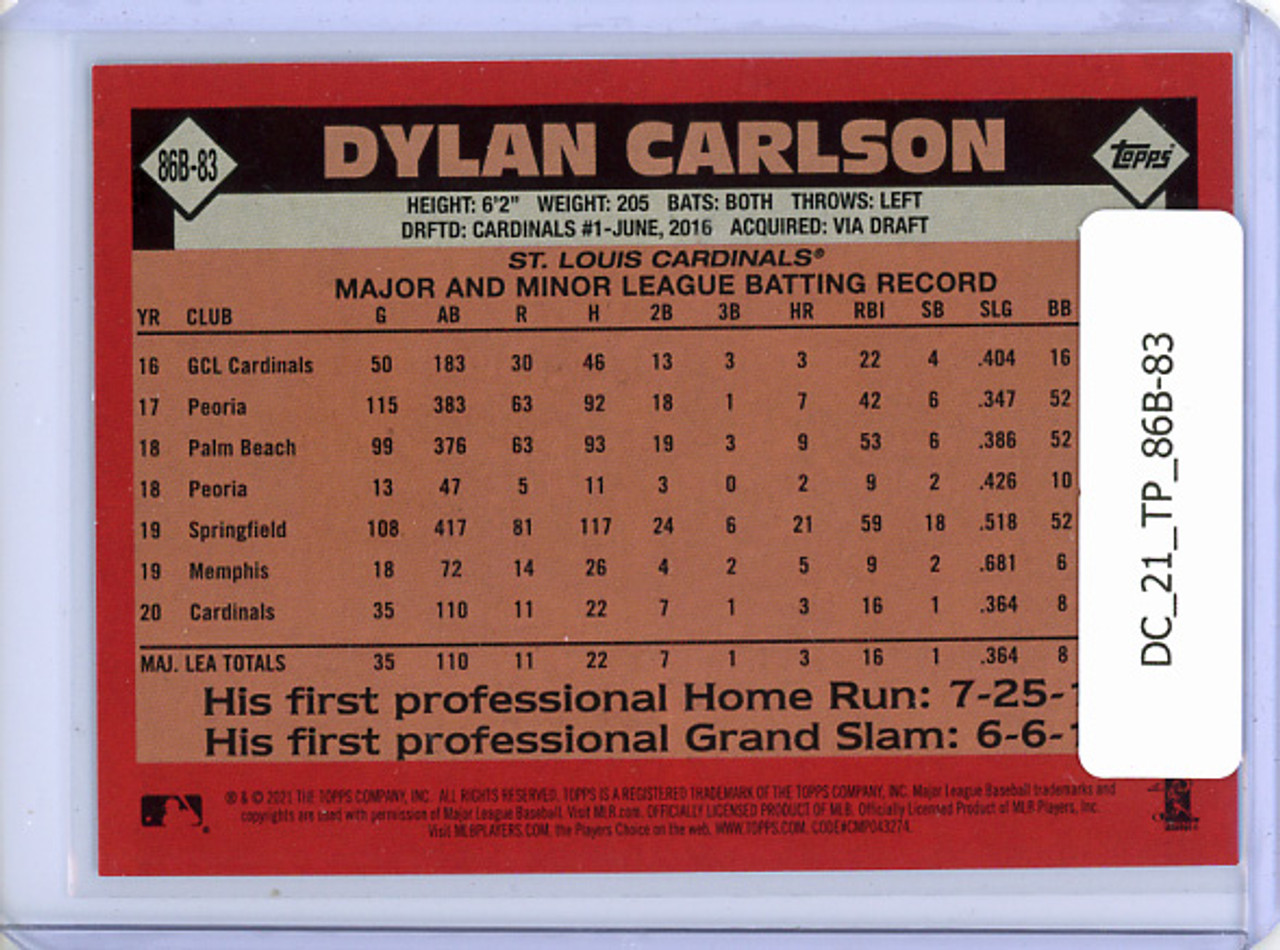 Dylan Carlson 2021 Topps, 1986 Topps #86B-83