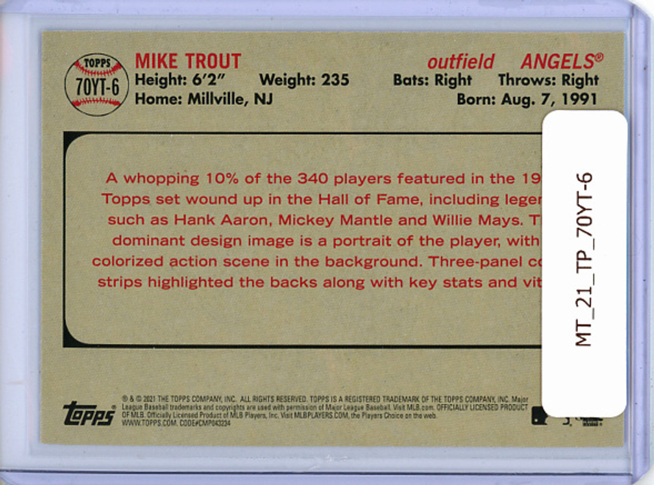 Mike Trout 2021 Topps, 70 Years of Topps Baseball #70YT-6 1956 Topps