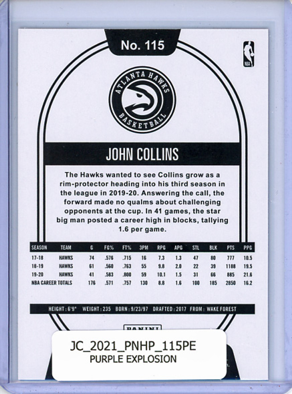 John Collins 2020-21 Hoops #115 Purple Explosion