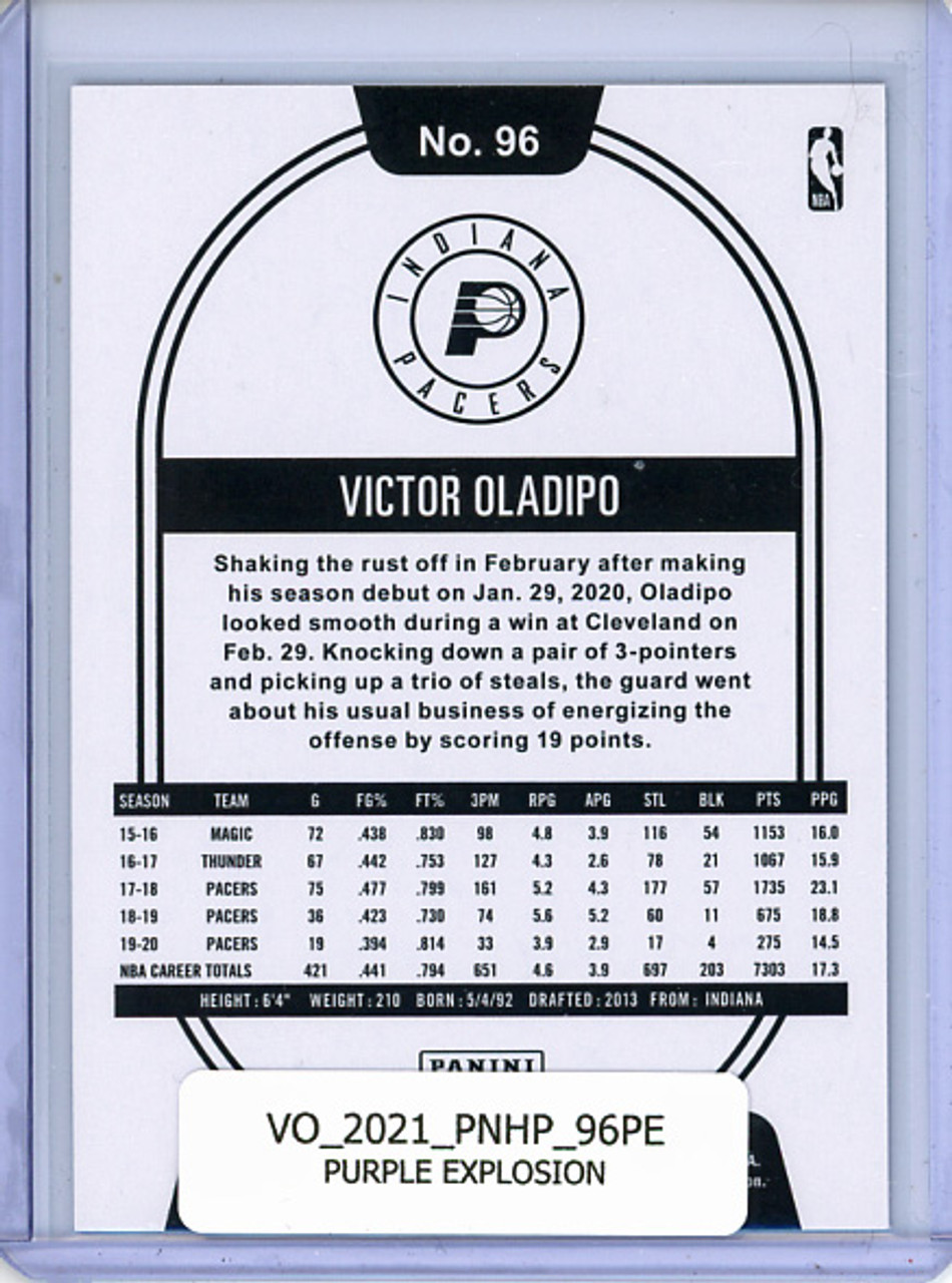 Victor Oladipo 2020-21 Hoops #96 Purple Explosion