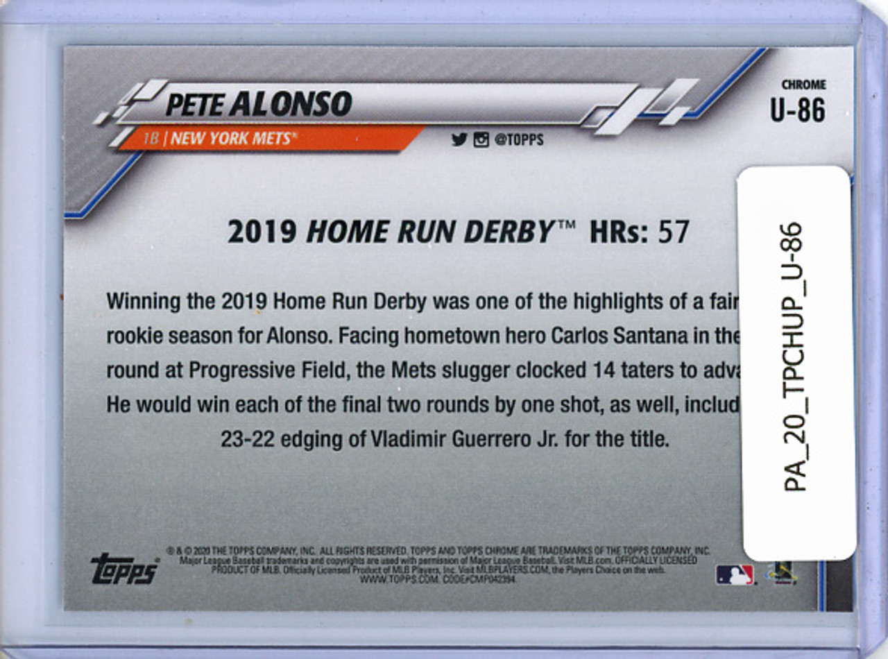 Pete Alonso 2020 Topps Chrome Update #U-86 2019 Home Run Derby