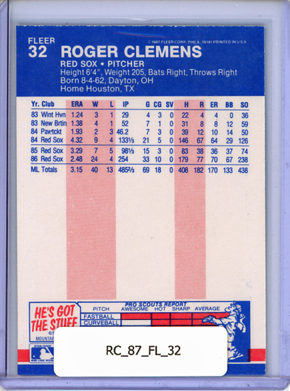 Roger Clemens 1987 Fleer #32