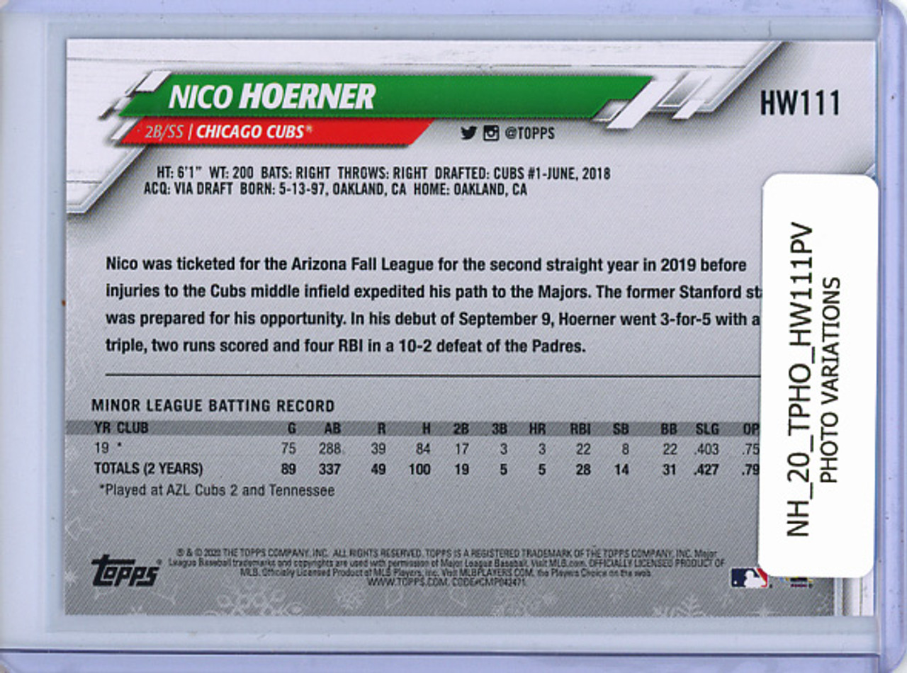 Nico Hoerner 2020 Topps Holiday #HW111 Photo Variations - Holiday Sleeve