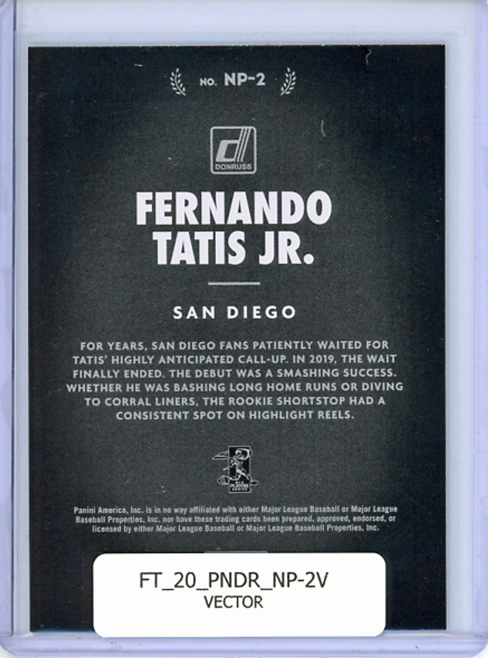 Fernando Tatis Jr. 2020 Donruss, Now Playing #NP-2 Vector