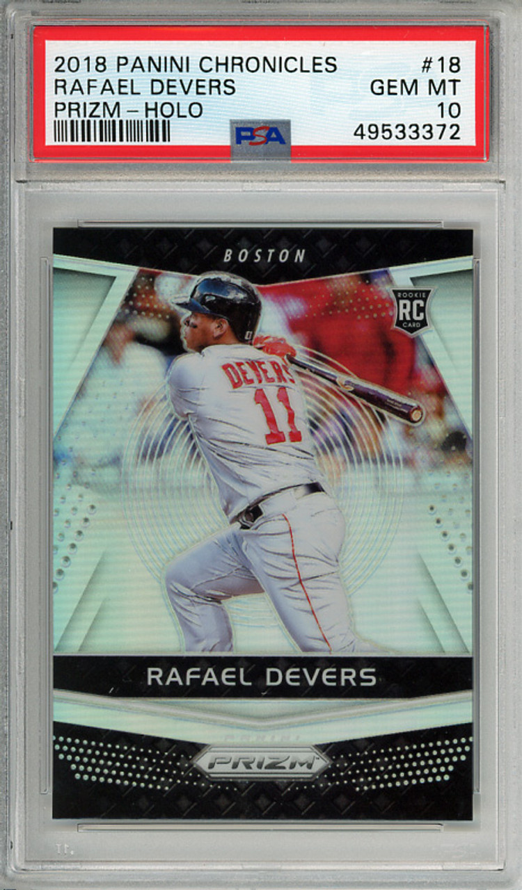 Rafael Devers 2018 Chronicles, Prizm #18 Silver PSA 10 Gem Mint (#49533372)