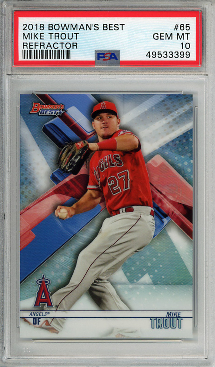 Mike Trout 2018 Bowman's Best #65 Refractors PSA 10 Gem Mint (#49533399)