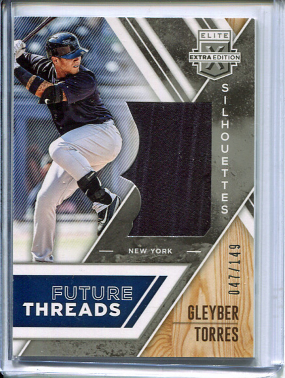 Gleyber Torres 2017 Elite Extra Edition, Future Threads Silhouettes #FTS-GT Silver (#047/149)