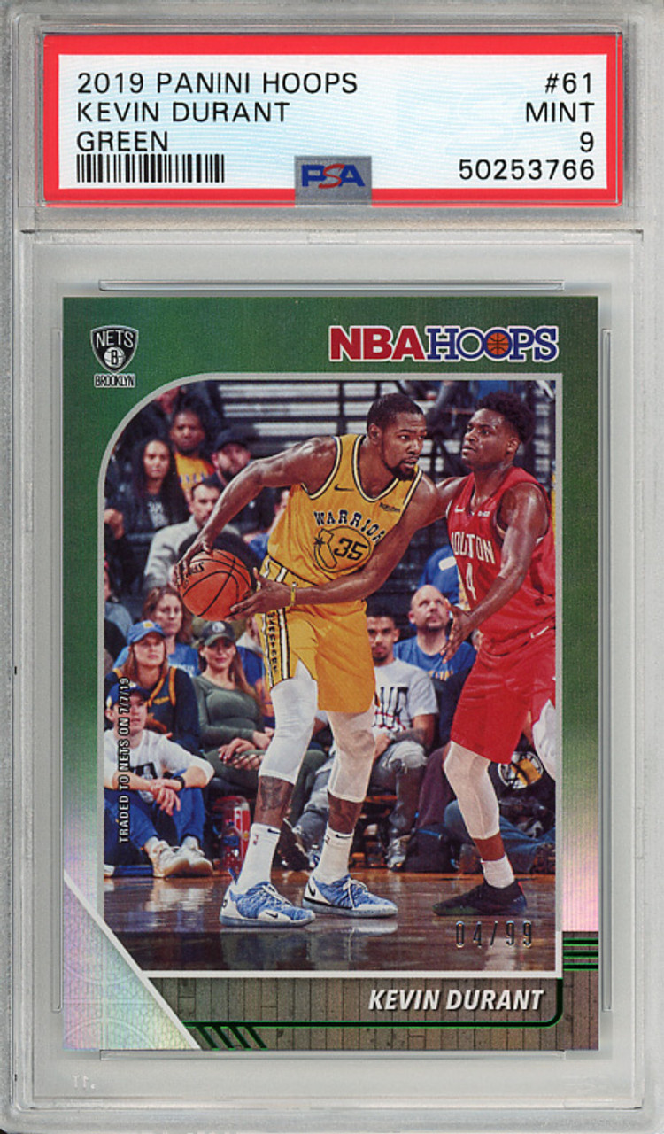 Kevin Durant 2019-20 Hoops #61 Green (#04/99) PSA 9 Mint (#50253766)