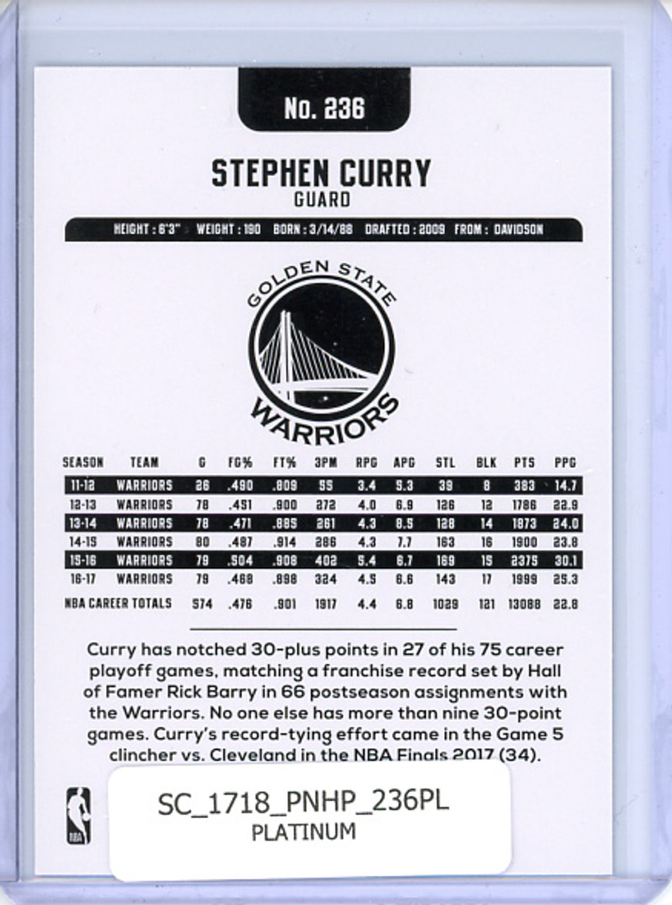 Stephen Curry 2017-18 Hoops #236 Platinum