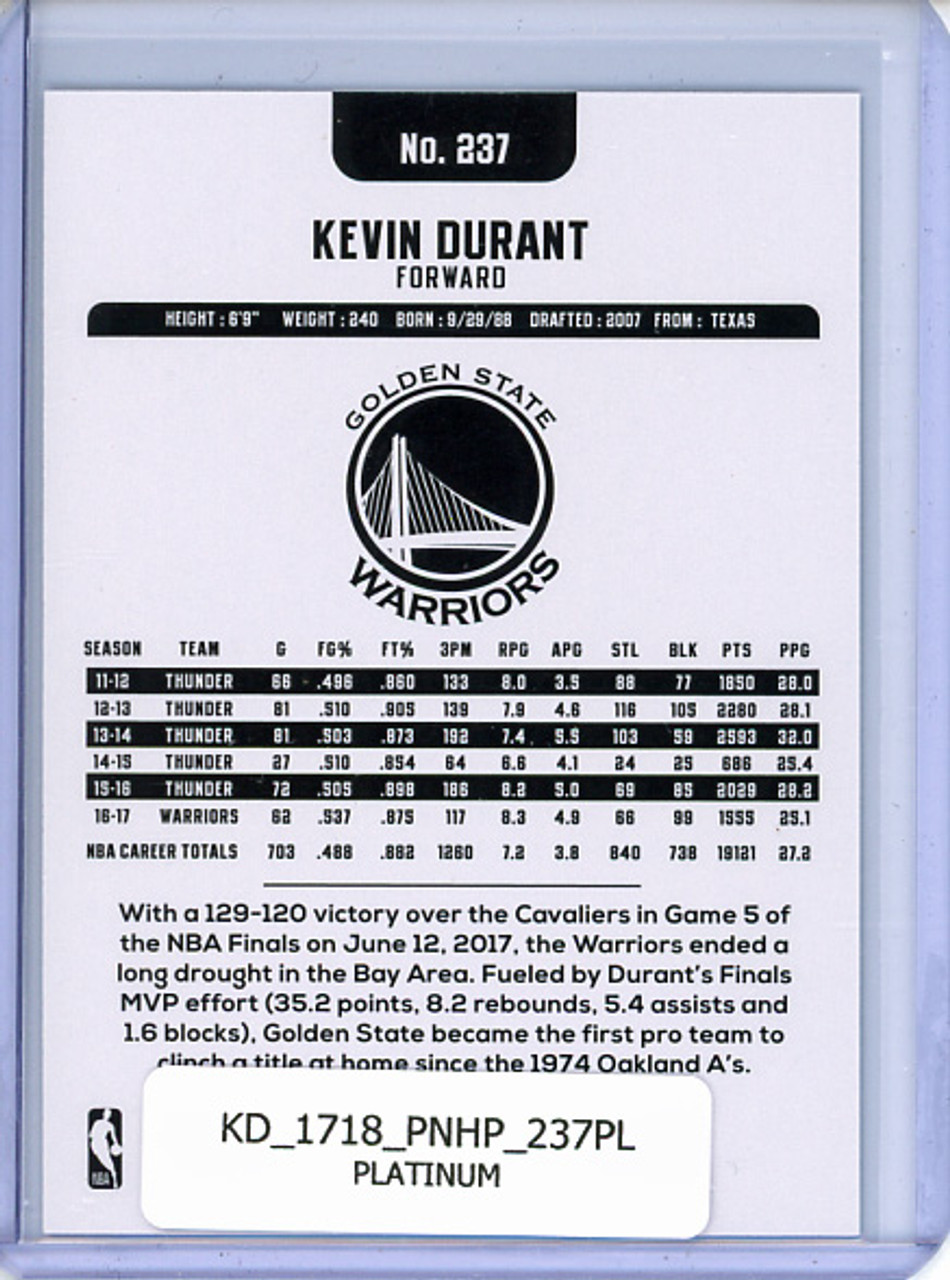 Kevin Durant 2017-18 Hoops #237 Platinum