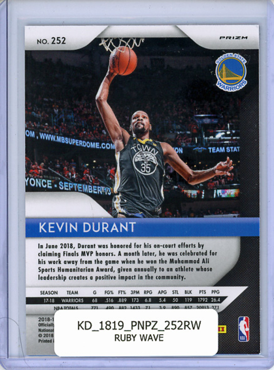 Kevin Durant 2018-19 Prizm #252 Ruby Wave