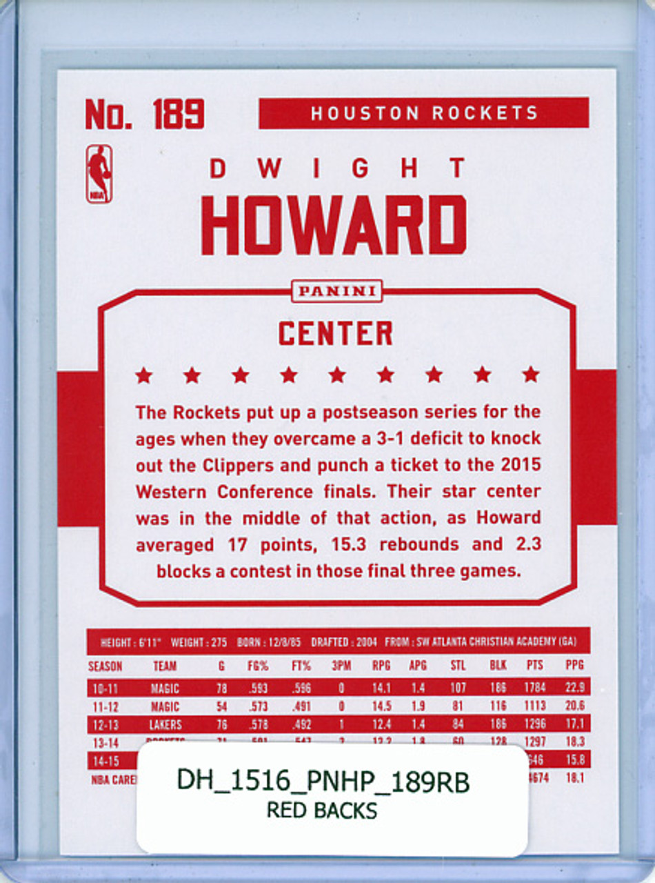 Dwight Howard 2015-16 Hoops #189 Red Backs